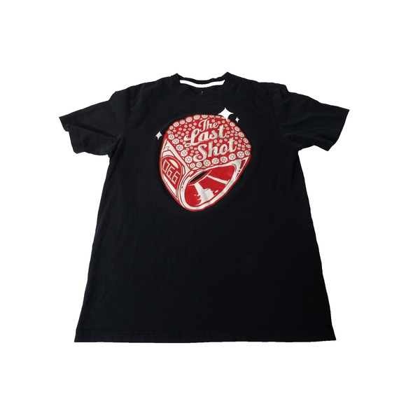 Nike Jordan Large Tee Shirt The Last Shot Ring Jumpman Logo Graphic Black - Picture 1 of 9